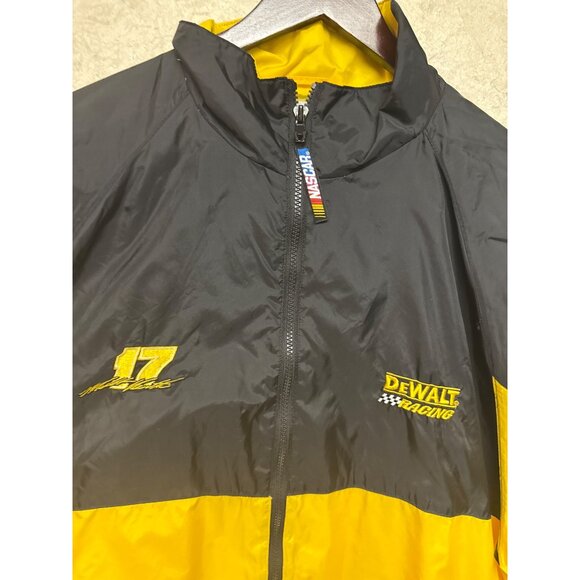 NASCAR Men's Jacket Checkered Flag Sports Matt Kenseth Windbreaker Yellow Large - Picture 3 of 8